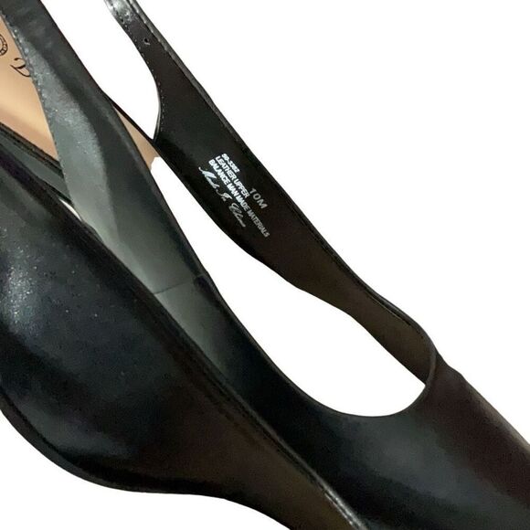 Bella Vita Black Leather Pointed Toe Scarlett Slingback Pumps Size 10 M NEW - Picture 6 of 8
